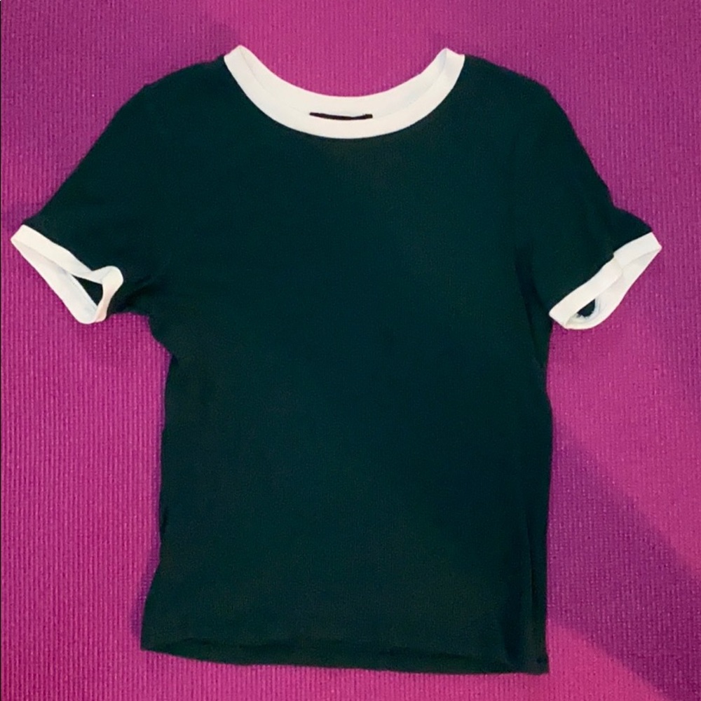 Forever 21 green&white top